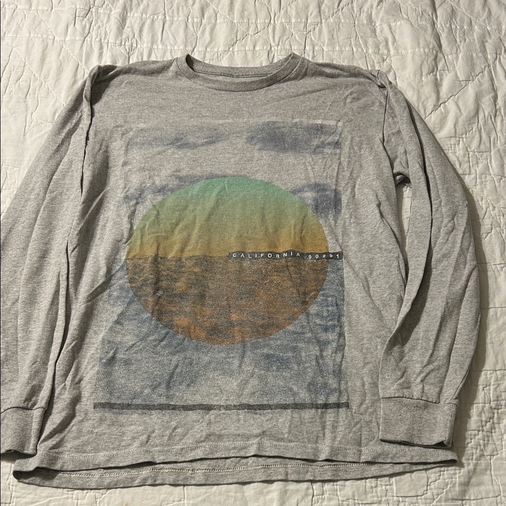 Gray Long Sleeve Graphic Tee